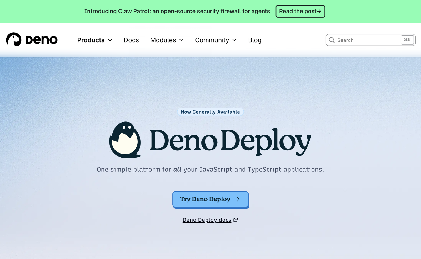 Deno Deploy トップページ