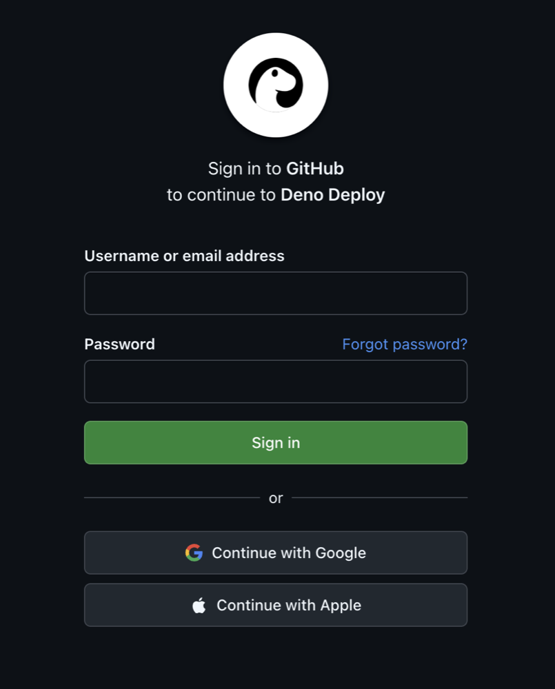 GitHubログイン画面